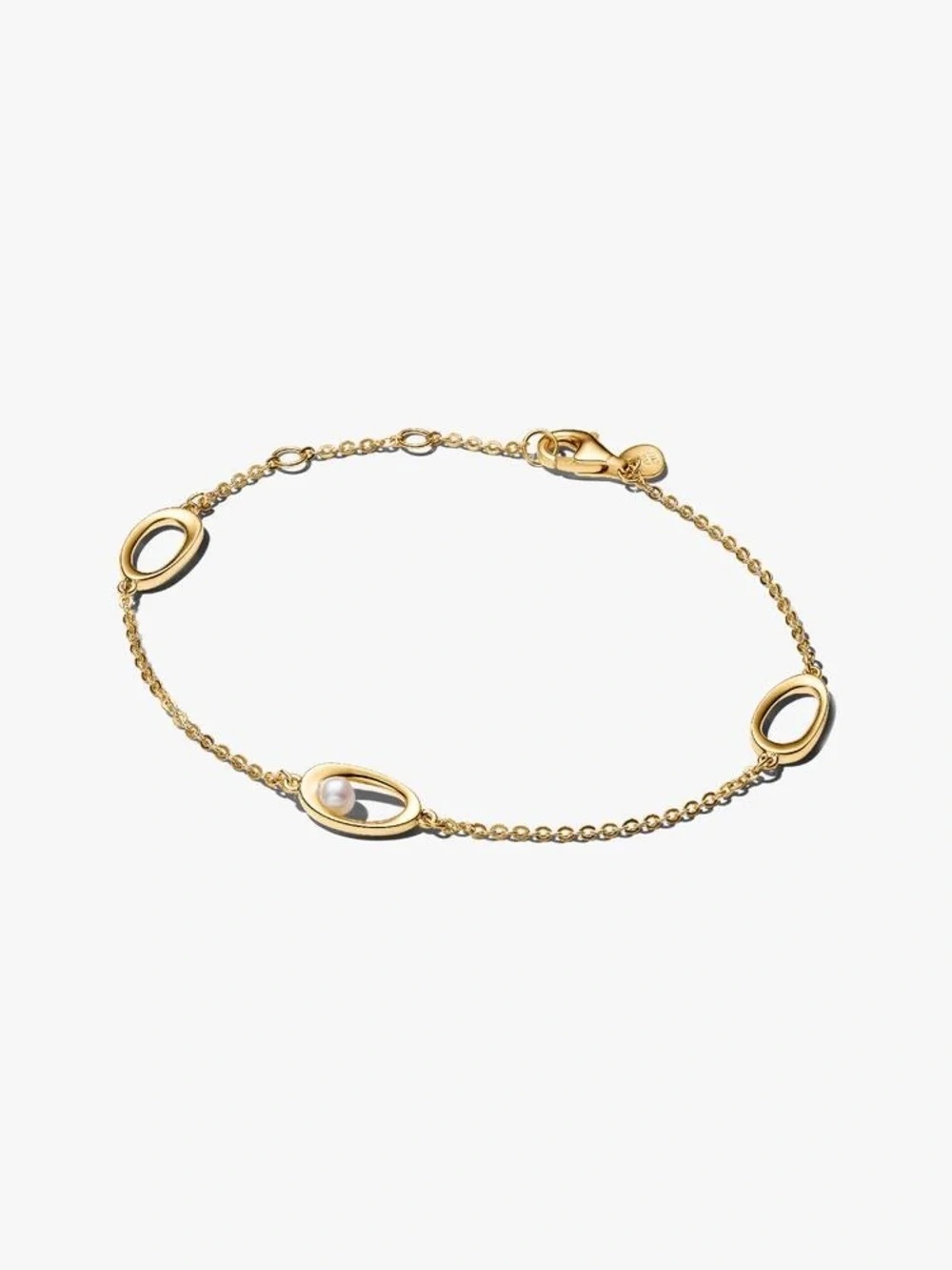Pandora Gold Chain Bracelet with Pearl Accent
